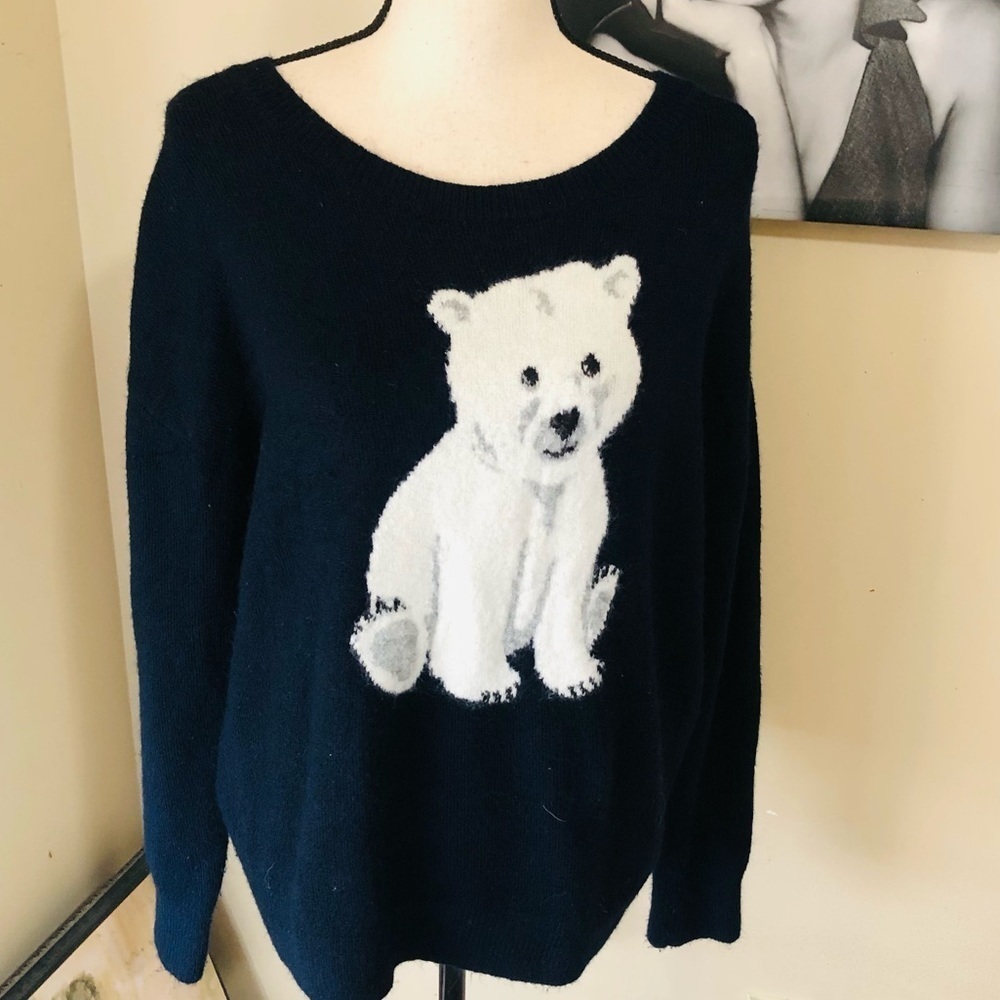 Gap Bear Cub Embroidered Knit Sweater